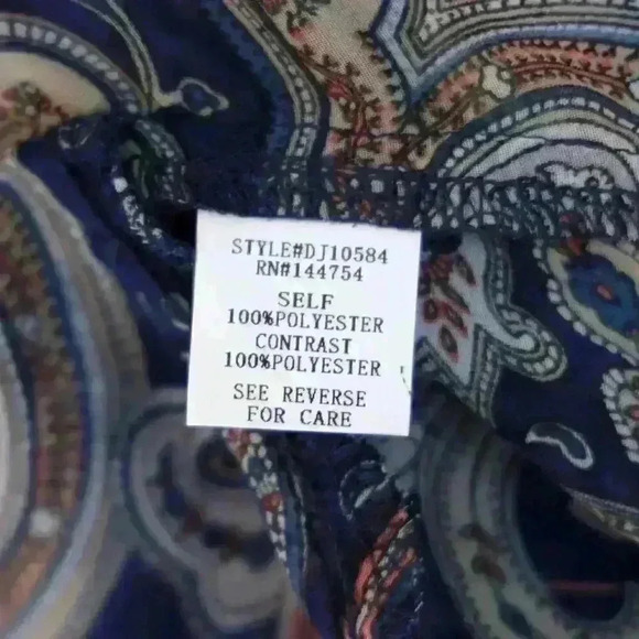 DAVI & DANI Floral Paisley Sheer Kimono 3/4 Sleeves Gathered Waist Size Small - Picture 7 of 7